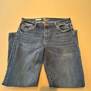 KUT From The Kloth Denim Blue Jeans Katy Ankle Straight Leg Size 12 Medium Wash.